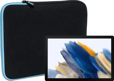 Produktbild von Slabo Tablet Tasche für Samsung Galaxy Tab A8 10.5" 2021 (LTE | WiFi) Hülle Case Neopren - TÜRKIS / SCHWARZ