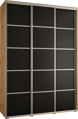 Produktbild von MEBLE KRYSPOL Davos 4 Schrank, drei Türen - 235,2x170x45 cm - Artisan Schwarz Silber