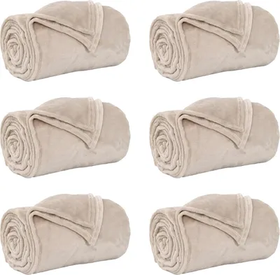 Produktbild von vidaXL Wohndecken 6 pcs Beige 220 x 240 cm Fleece