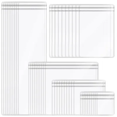 Schmuckbeutel aus PVC, 50 Stück, transparent, 5 Größen