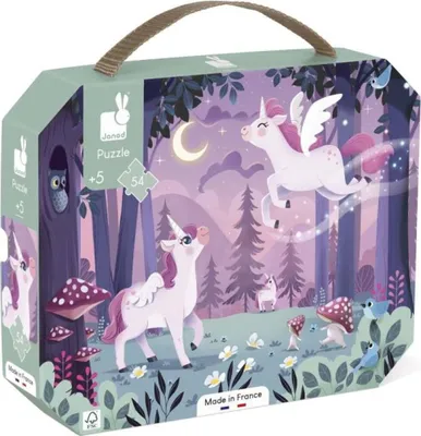 Image de Janod Puzzle Licorne - 54 pièces - Jouets magiques pour enfants