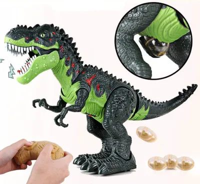 Produktbild von Elektrisch Dinosaurier Spielzeug Kinder, Tyrannosaurus Rex Spielzeug Mit Dinosaurier-Ei Und Brüllendem Dinosaurier-Sound, Realistisches Dinosaurier Spielzeug Für 3+ Jahre Junge