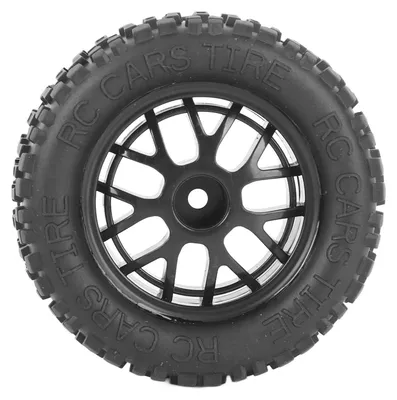Image de Ensemble de 4 roues en caoutchouc pour camions, adaptées aux modèles réduits de 1:14 à 1:18