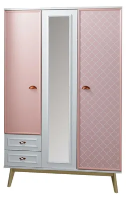 Produktbild von Moderner Kleiderschrank Jugendzimmer Garderoben Rosa Möbel Design Neu