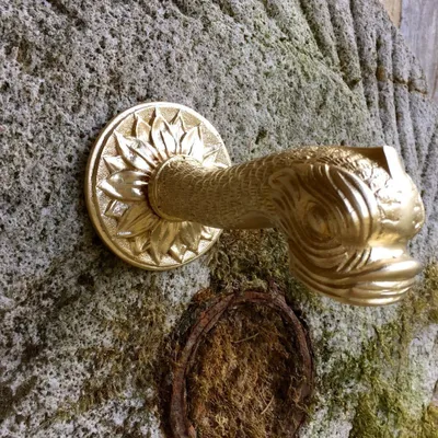 Produktbild von Wasserspeier Fischmaul, Messing-Brunnenspeier, Brunnenauslauf für Wandbrunnen
