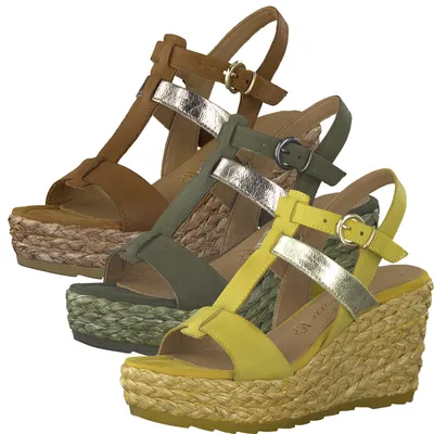 Produktbild von MARCO TOZZI Damen Sandalen Plateau Keilabsatz Leder 2-28399-26, Größe:40 EU, Farbe:Braun