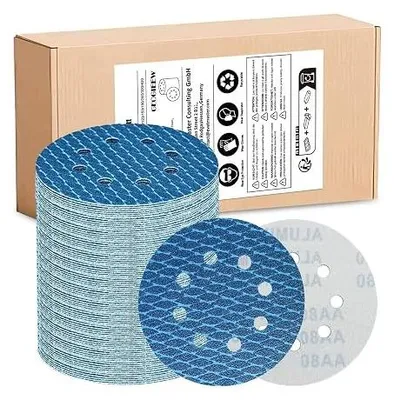 Zdjęcie produktu dla Papier ścierny 125 mm na rzepy 80 sztuk ziarnistość 60 400 do szlifierki
