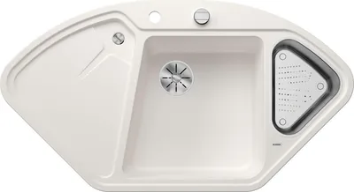 Obrázek produktu pro BLANCO BLANCODELTA II Rohové umyvadlo / SILGRANIT / Silgranit bílá / Excentrické