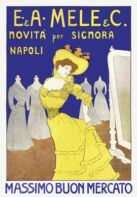 Produktbild von Plakat 68x98cm E. & A. Mele & C, Cappiello Vintage für das Wohnzimmer