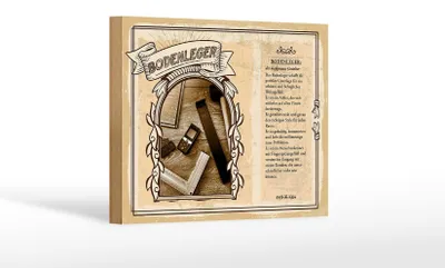 Produktbild von Holzschild Berufe 18x12 cm Bodenleger exakt geduldig perfekt