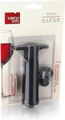 Image de VacuVin Vacu Vin Wine Saver Noir | Pompe à vide pour le vin | 1 bouchon à vide pour le vin