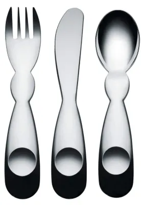 Kinderbesteck-Set 3-teilig, Edelstahl 18/10, silber, spülmaschinengeeignet
