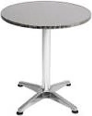 Image de Table de bistrot ronde pliante argentée réglable en hauteur Ø60cm H70/110cm