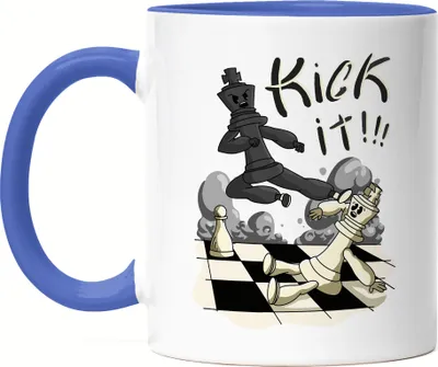 Produktbild von Kick It Tasse Blau Schachspieler Schachbrett Chess Geschenkidee Für Schachfans