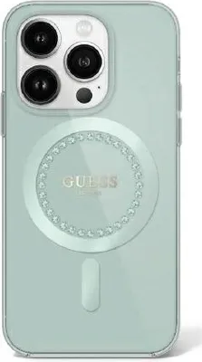 Produktbild von Guess IML Rhinestones MagSafe - iPhone 16 Pro Max Hülle (Grün)