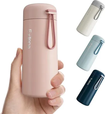 Produktbild von Doppelwandige Vakuum-Isolationsflasche 250 ml - Leckfrei und kompakt mit Tragegriff (rosa)