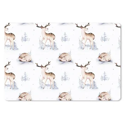 Produktbild von MuchoWow® Schreibtischunterlage Winter - Schnee - Hirsche 60x40 cm - XXL Mauspad - Großes Mauspad