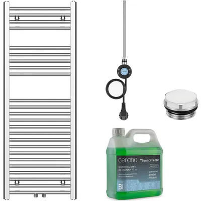 Zdjęcie produktu dla Zestaw grzejników elektrycznych do łazienki Benito - WIFI - 300W - chrom - 1200x450 mm