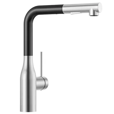 Produktbild von CECIPA MAX Wasserhahn Küche Ausziehbar, Hochdruck Küchenarmatur Schwarz und Edelstahl, 360° Schwenk Armatur Küche, Robust & Leckagefrei