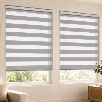 Produktbild von VOUNOT® 2er Set Doppelrollo klemmfix ohne Bohren, Duo Rollo Klemmrollo für Fenster und Tür, 80x150 cm, Grau