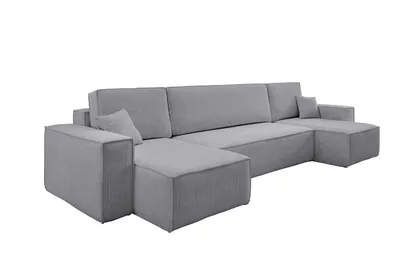 Produktbild von VENASI HUGO U-FORM Ecksofa mit Schlaffunktion und Bettkasten Sofa U Form Eckcouch Schlafsofa GRAU