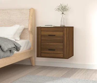Image de Maison Exclusive - Table de chevet murale aspect chêne brun 50x36x47 cm
