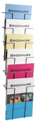 Produktbild von 6-fach-Prospekthalter DIN A4 Hochformat Metall Broschürenhalter zur Wandmontage