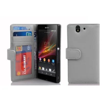 Produktbild von Cadorabo Hülle für Sony Xperia Z in Weiß Backcover Handy Schutz Hülle Book Case Booklet Kartenfächer