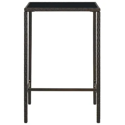 Immagine prodotto di Tavolo da Bar da Giardino Marrone 70x70x110 cm Polyrattan Vetro