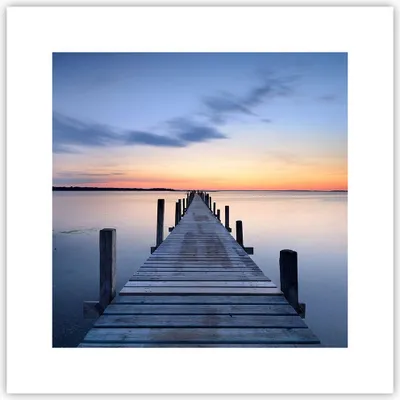 Produktbild von Poster - Poster ohne Rahmen - Sonnenuntergang See Wasser Brücke - 30x30 cm - Wand Bild - Wanddeko - Wandbilder - Kunstposter - Wandposter - Bilder - Kunstdruck - Wandbild - P2XAC30x30-2508