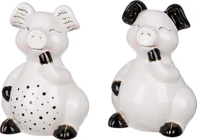 Obrázek produktu pro Figurka Gilde, prasátko, „Hilda“, keramika, bílá, délka 10,5 cm, šířka 11,5 cm, výška 17 cm 51892 4063387518922 2 kusy (2 různé vzory)