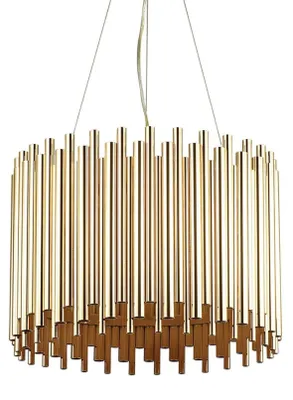 Image de Ideal Lux Lampe suspendue Pan 5 flammes or, transparente 208817