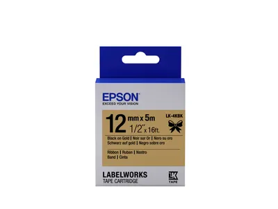 Produktbild von Epson Gift Tape - Satinband Gold / Schrift Schwarz 12mm