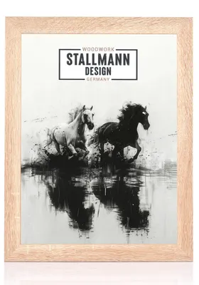 Produktbild von MDF Bilderrahmen Sonoma Holz Optik in 90x120 cm – 40 mm breite Leiste – mit Kunstglas – moderner Fotorahmen