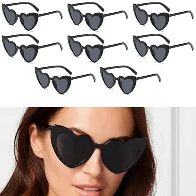 Immagine prodotto di Omgoods - Set di 8 occhiali da sole a forma di cuore, ideali per feste