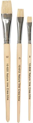 Produktbild von Nature Line Pinsel, Nr. 8+12+20, L 18,5-20,5 cm, B 10-20 mm, Flach, 3 Stk/ 1 Pck [HOB-100263]