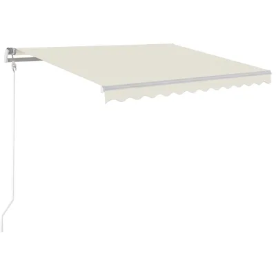 Image de vidaXL Store automatique avec LED et capteur de vent 350 x 250 cm, couleur crème