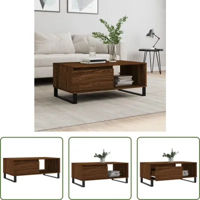 Produktbild von The Living Store Couchtisch Braun Eichen-Optik 90x50x36,5 cm Holzwerkstoff