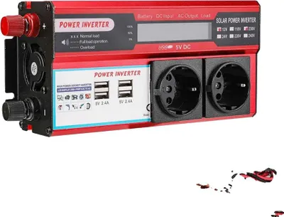Produktbild von Wechselrichter, vier USB-Ports, LED-Display, Ein Set