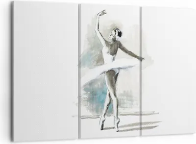 Produktbild von Bild auf Leinwand - Leinwandbild - 3 Teile - Ballerina Tanz Frau - 105x70cm - Wand Bild - Wanddeko - Wandbilder - Leinwanddruck - Bilder - Wanddekoration - Leinwand bilder - Wandbild - CE105x70-4953