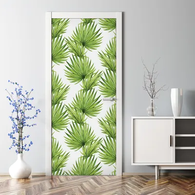 Produktbild von Dekorative Türposter Aufkleber selbstklebend Klebefolie Tropisches Blätter 85 x 200 cm
