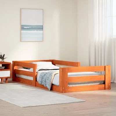Obrázok produktu pre Maison Exclusive – masívna drevená posteľ bez matraca, voskovohnedá, 100 x 200 cm, borovicové drevo