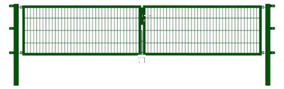 Produktbild von Alberts Doppeltor Flexo mit Zubehör, zum Einbetonieren, grün, Breite 400 cm, Höhe 80 cm