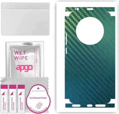 Produktbild von apgo Rückseite + Seiten Schutzfolie, Skin, kompatibel mit Honor Magic5, Hinten Displayschutzfolie aus Vinylfolie, kratzfest, einfache Montage - Kohlenstoff-Chamäleon CAKA1