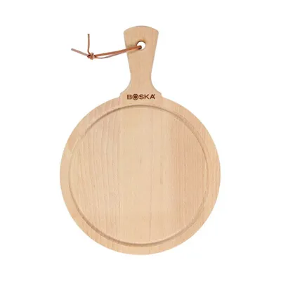 Zdjęcie produktu dla Deska do serwowania Boska okrągła Amigo M / do prezentacji serów i przekąsek / 23,4 cm / drewno / brąz / 335 x 235 x 17 mm