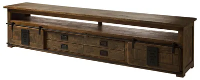 Immagine prodotto di MASSIVMOEBEL24 | TV-Board Mango 260x50x60 braun lackiert RAILWAY #455