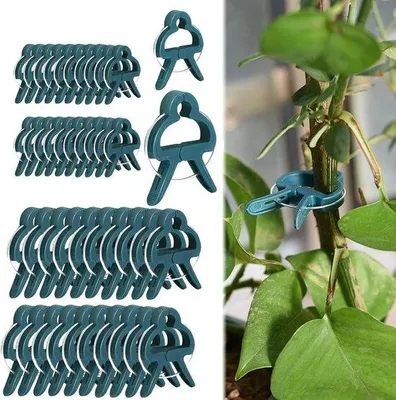 Immagine prodotto di Clip per giardino e piante - 40 pezzi, riutilizzabili - Per interni ed esterni - Supporto per pomodori, cetrioli e altro (due misure)