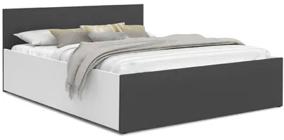 Produktbild von FurnitureByJDM Bett 180 x 200 cm mit Stauraum – Doppelbett mit Bettkasten Weiß / Grau