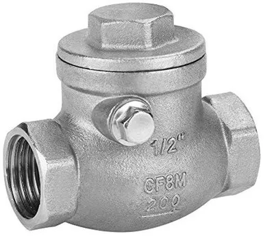 Image de Soupape de non-retour fixe, 1/2 pouce - Acier résistant à la corrosion - Pression élevée : 200 PSI - Résistant à l'eau et à l'huile - Soupape à fermeture hermétique