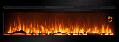 Immagine prodotto di CHEMIN'ARTE - Caminetto elettrico da incasso Elysée XXL 121 cm con effetto fiamme LED, riscaldamento programmabile, telecomando